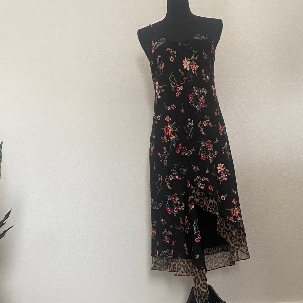Sam Edelman Black Floral Strapless Dress